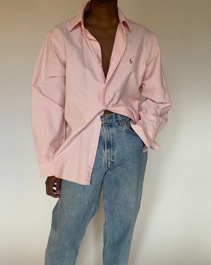 VINTAGE PINSTRIPED RALPH LAUREN SHIRT 4420
