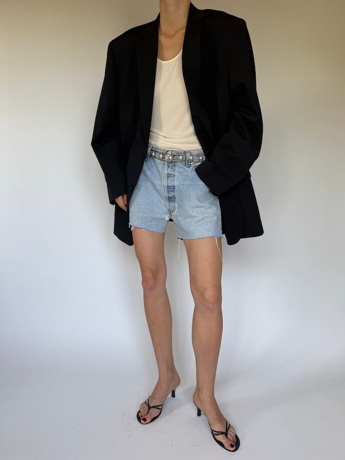 Vintage oversized wool blazer black 6353