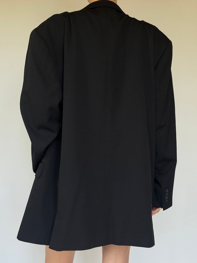 Vintage oversized wool blazer black 6353