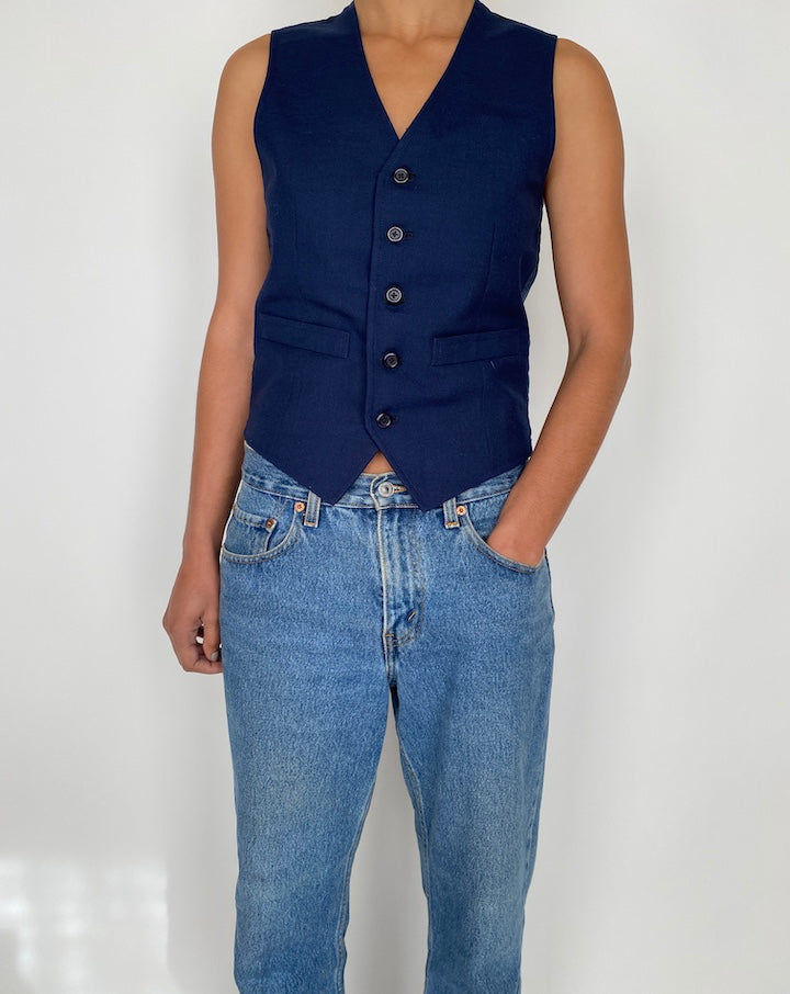 VINTAGE NAVY VEST 2460