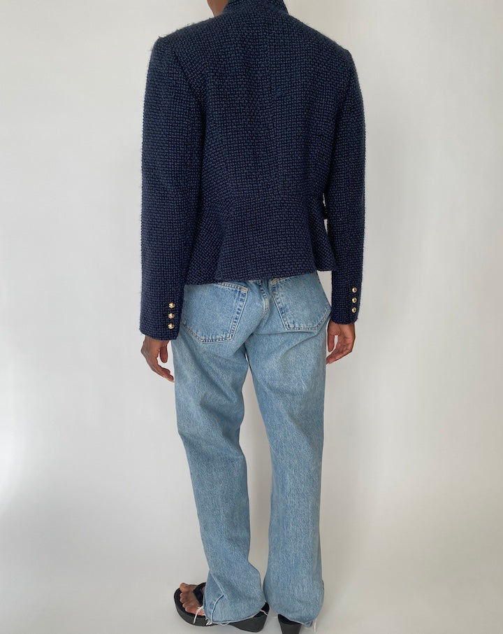 VINTAGE NAVY TWEED JACKET 3889