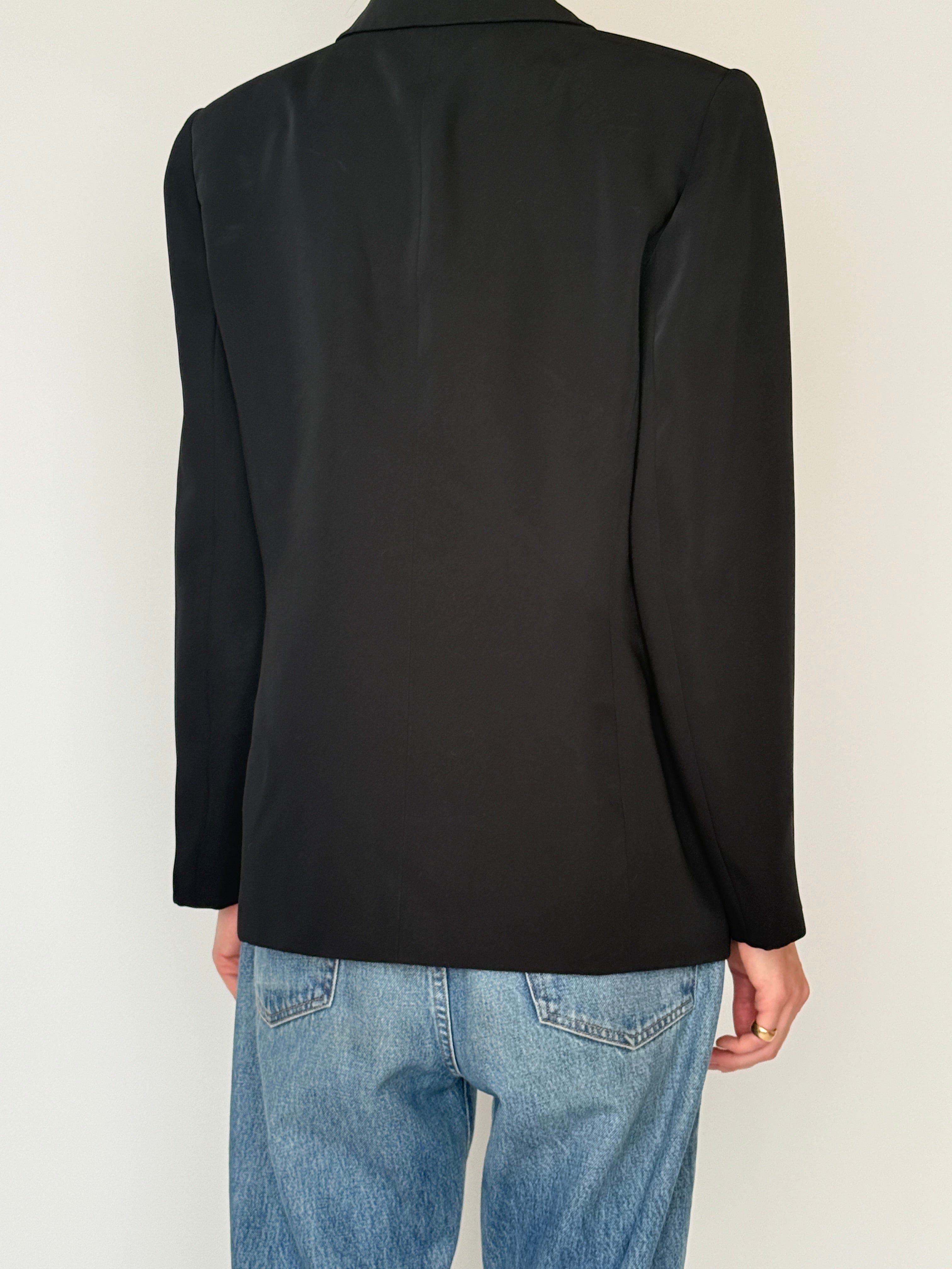 Vintage black blazer back view