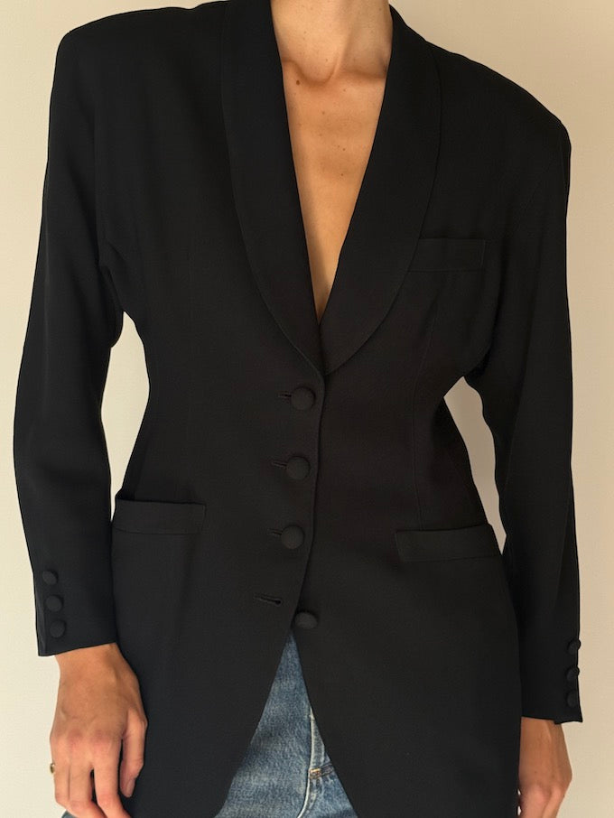 Vintage Black Tuxedo Blazer 6667