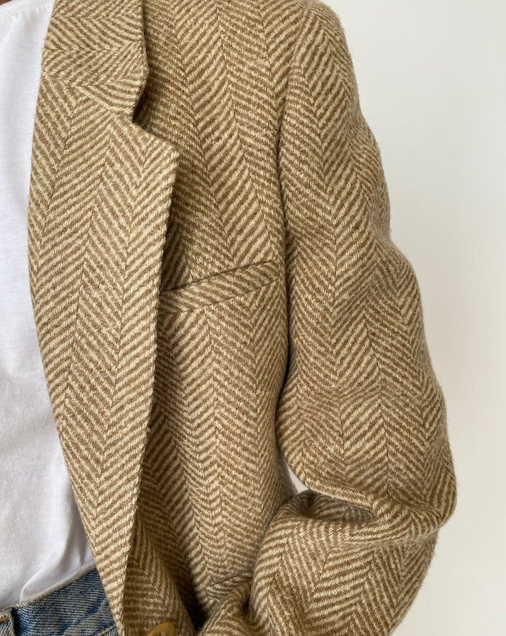 VINTAGE BEIGE WOOL BLAZER 3890