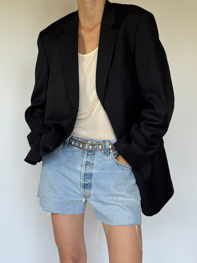 Vintage single-breasted blazer black 6357