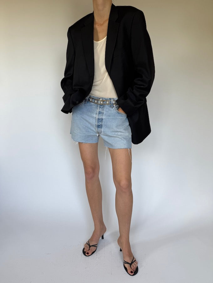 Vintage single-breasted blazer black 6357