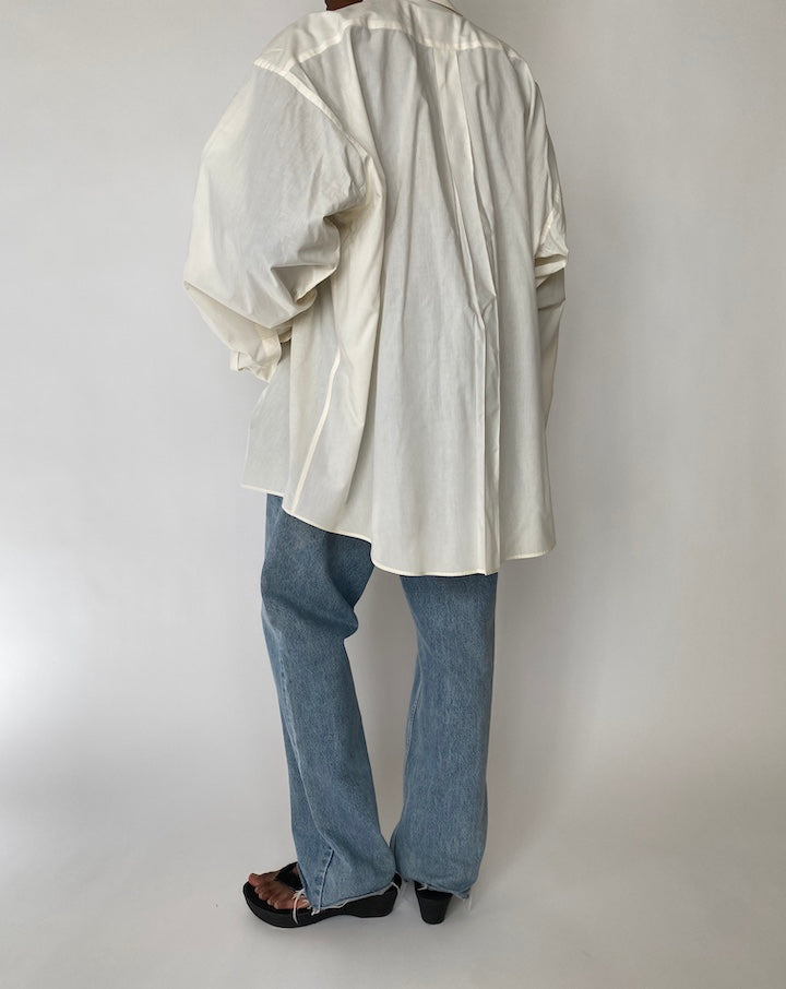 VINTAGE OVERSIZED CREAM BUTTON-DOWN SHIRT 3897