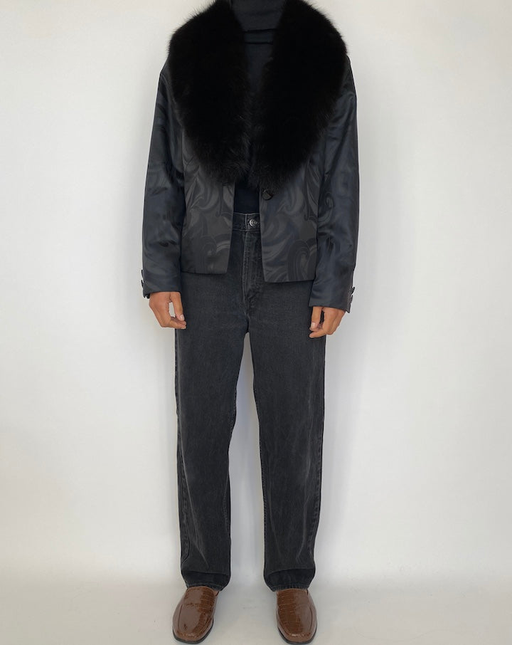 VINTAGE ADRIENNE VITTADINI JACKET WITH A FUR COLLAR 1688