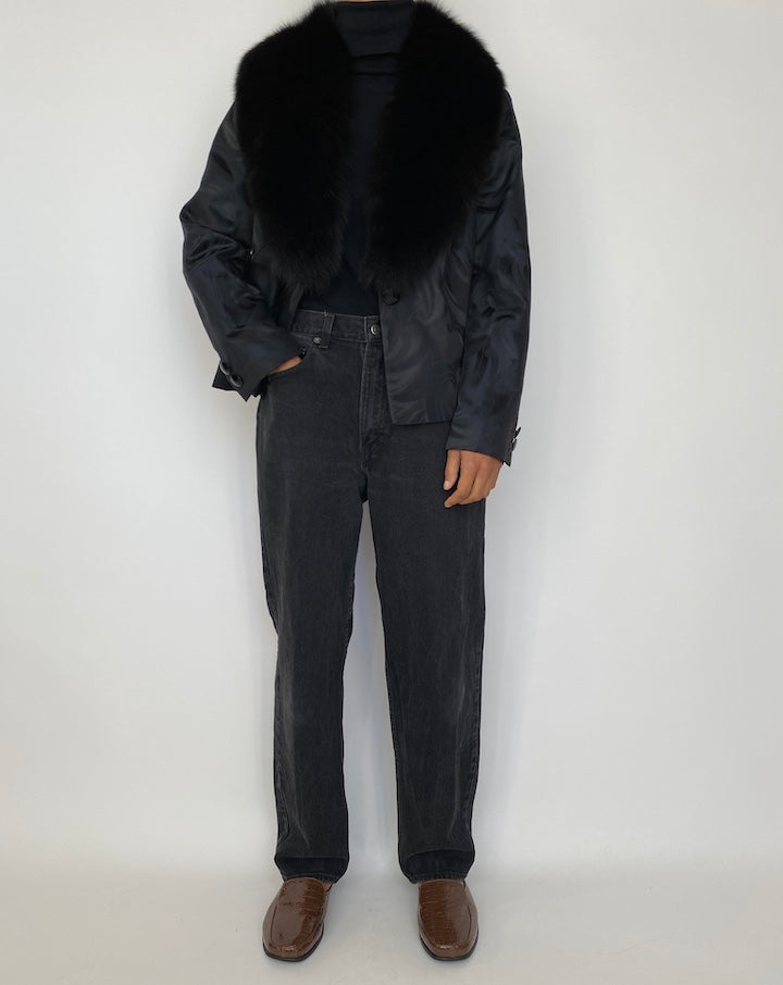 VINTAGE ADRIENNE VITTADINI JACKET WITH A FUR COLLAR 1688