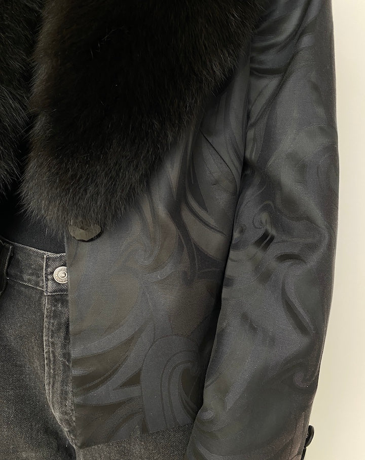 VINTAGE ADRIENNE VITTADINI JACKET WITH A FUR COLLAR 1688