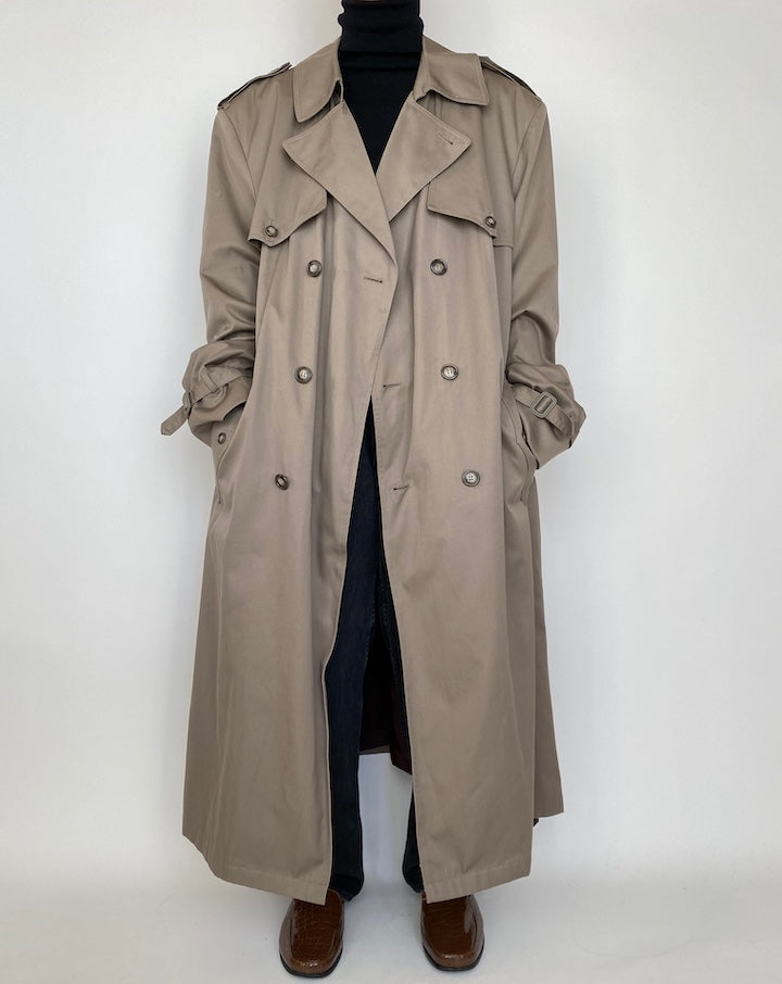 VINTAGE BEIGE OVERSIZED TRENCH COAT 1685