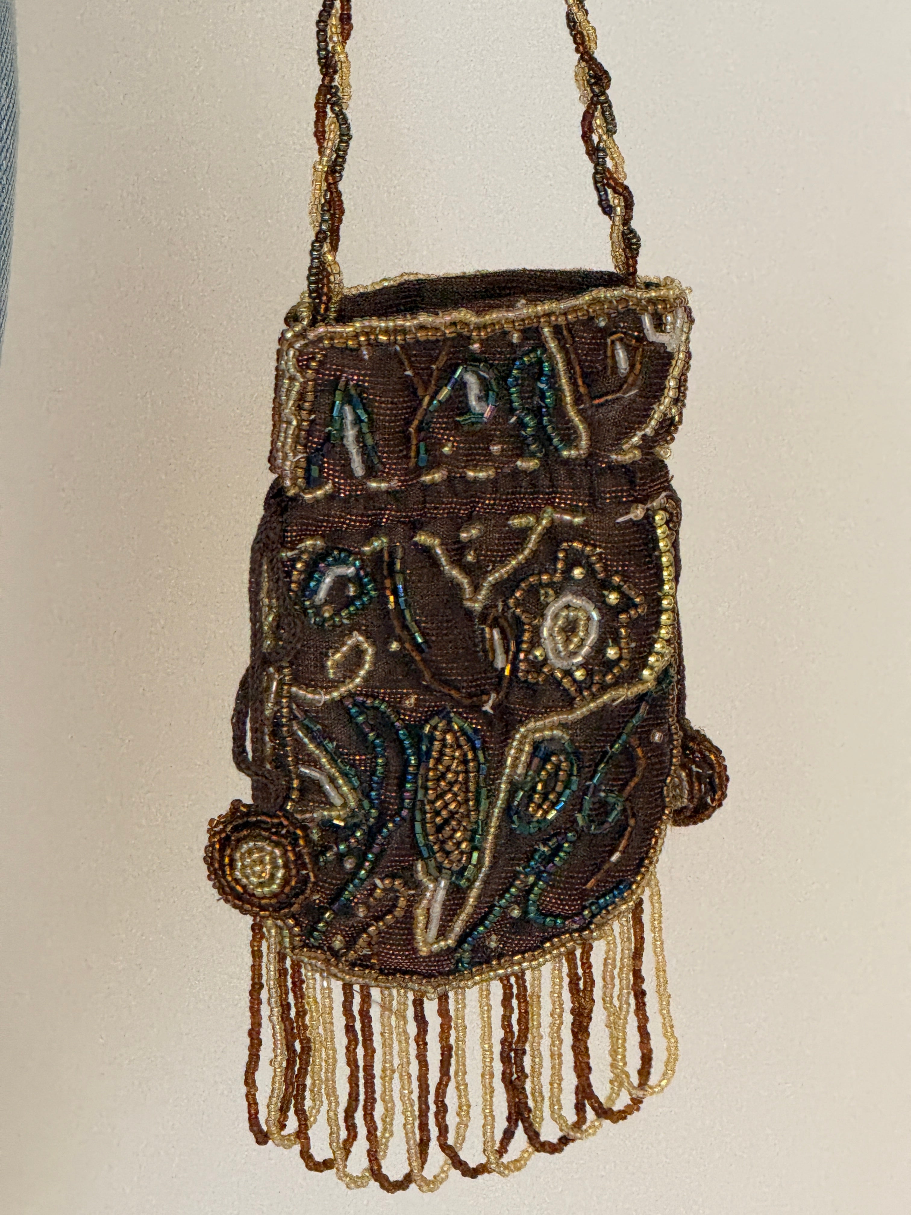 Vintage beaded potli bag front view