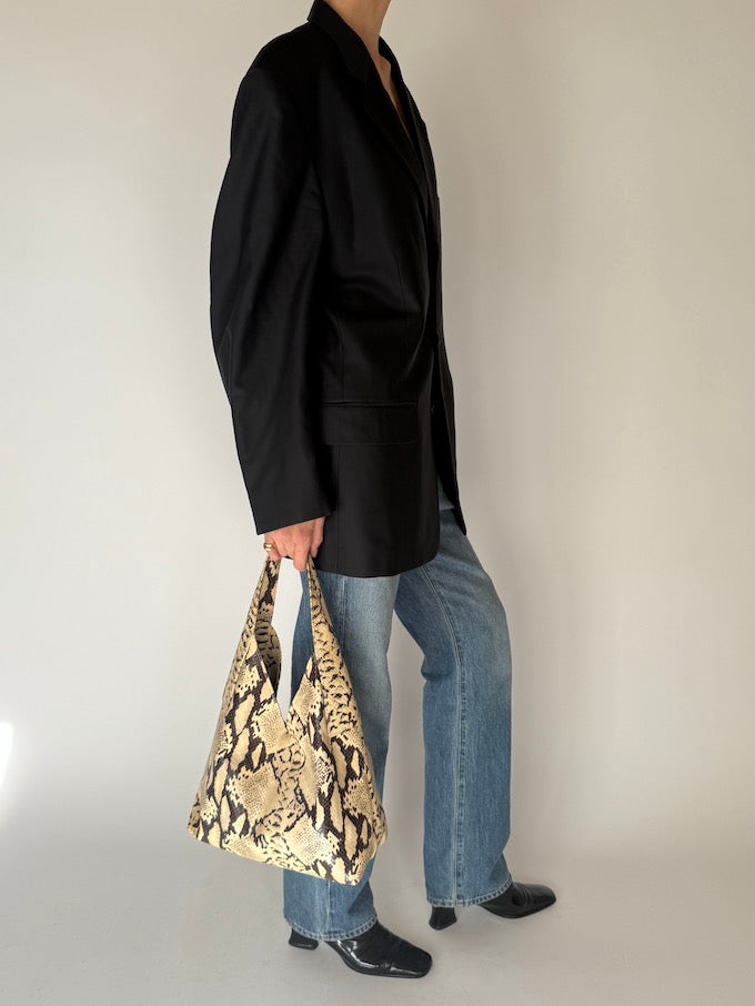 Vintage Oversized Wool Blazer Black 6674