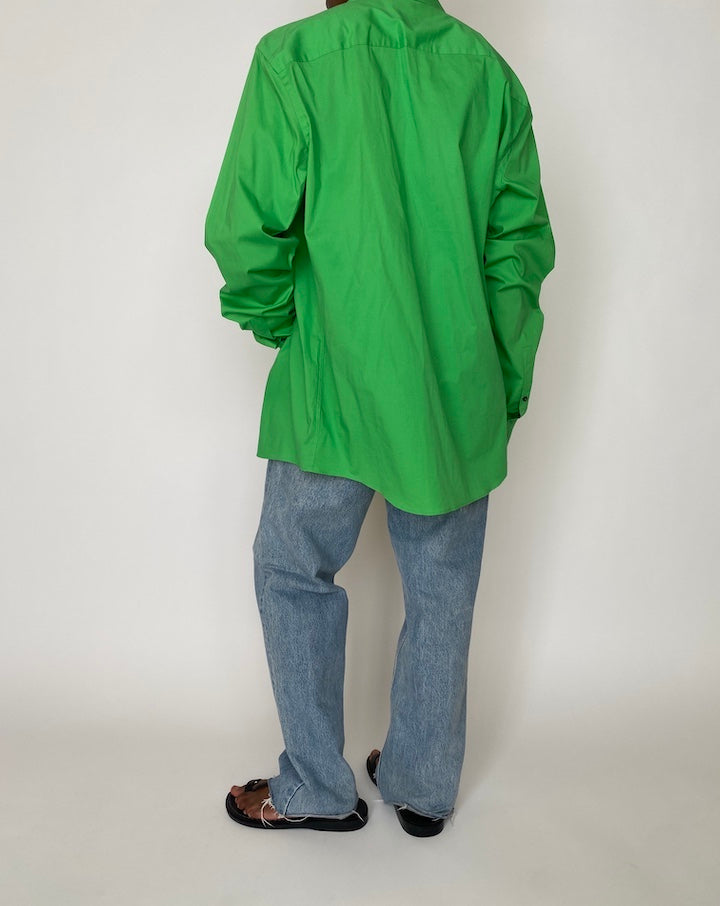VINTAGE OVERSIZED GREEN BUTTON-DOWN SHIRT 3908 