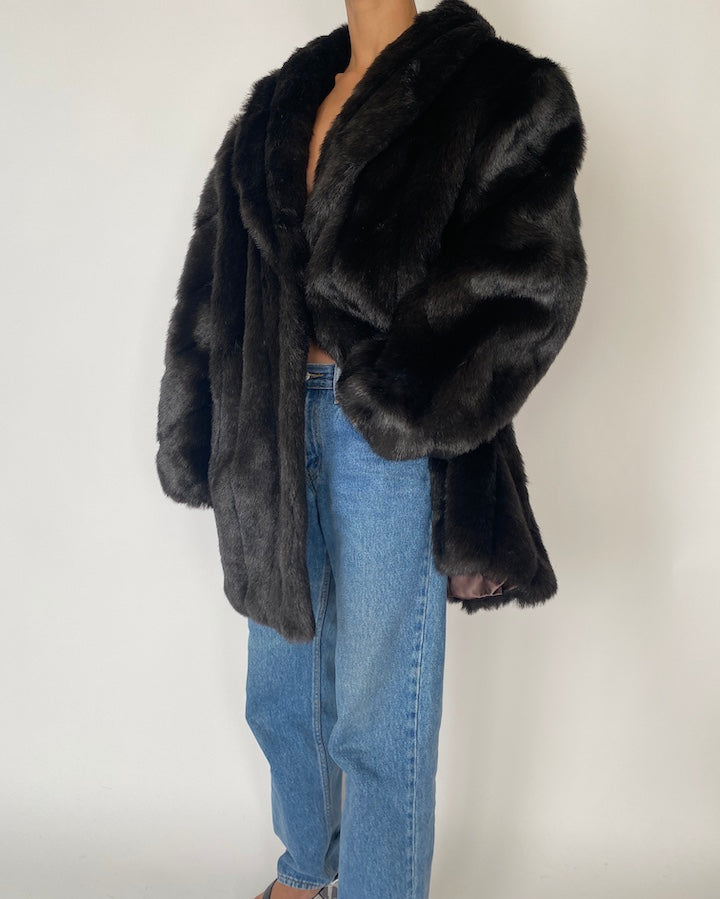 VINTAGE OVERSIZED FAUX FUR JACKET 2473