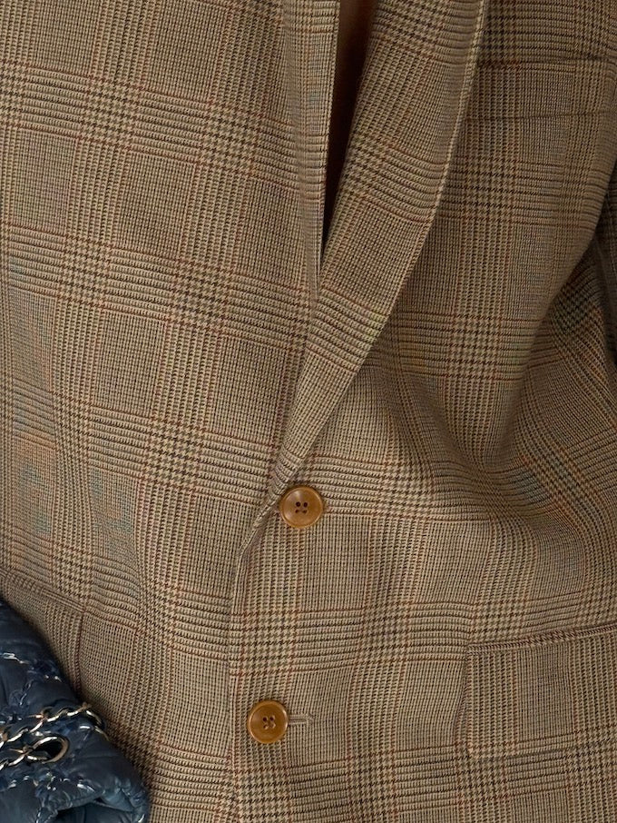 Vintage Plaid Oversized Blazer 6277