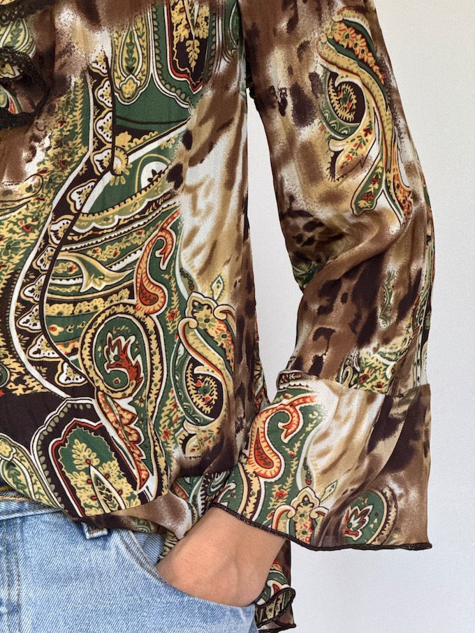 Vintage Ruffled Paisley blouse 6363