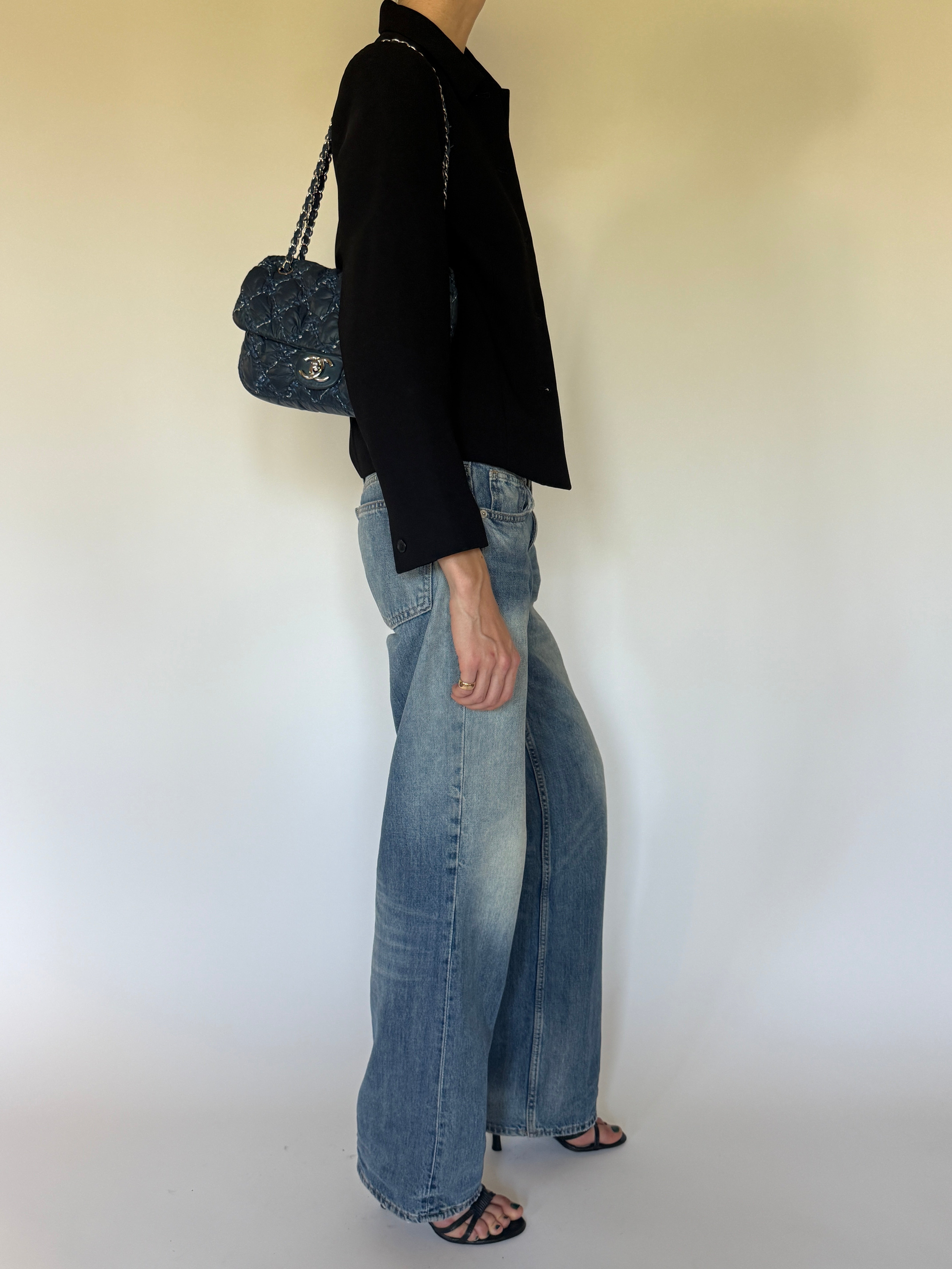 Vintage black tailored jacket side view
