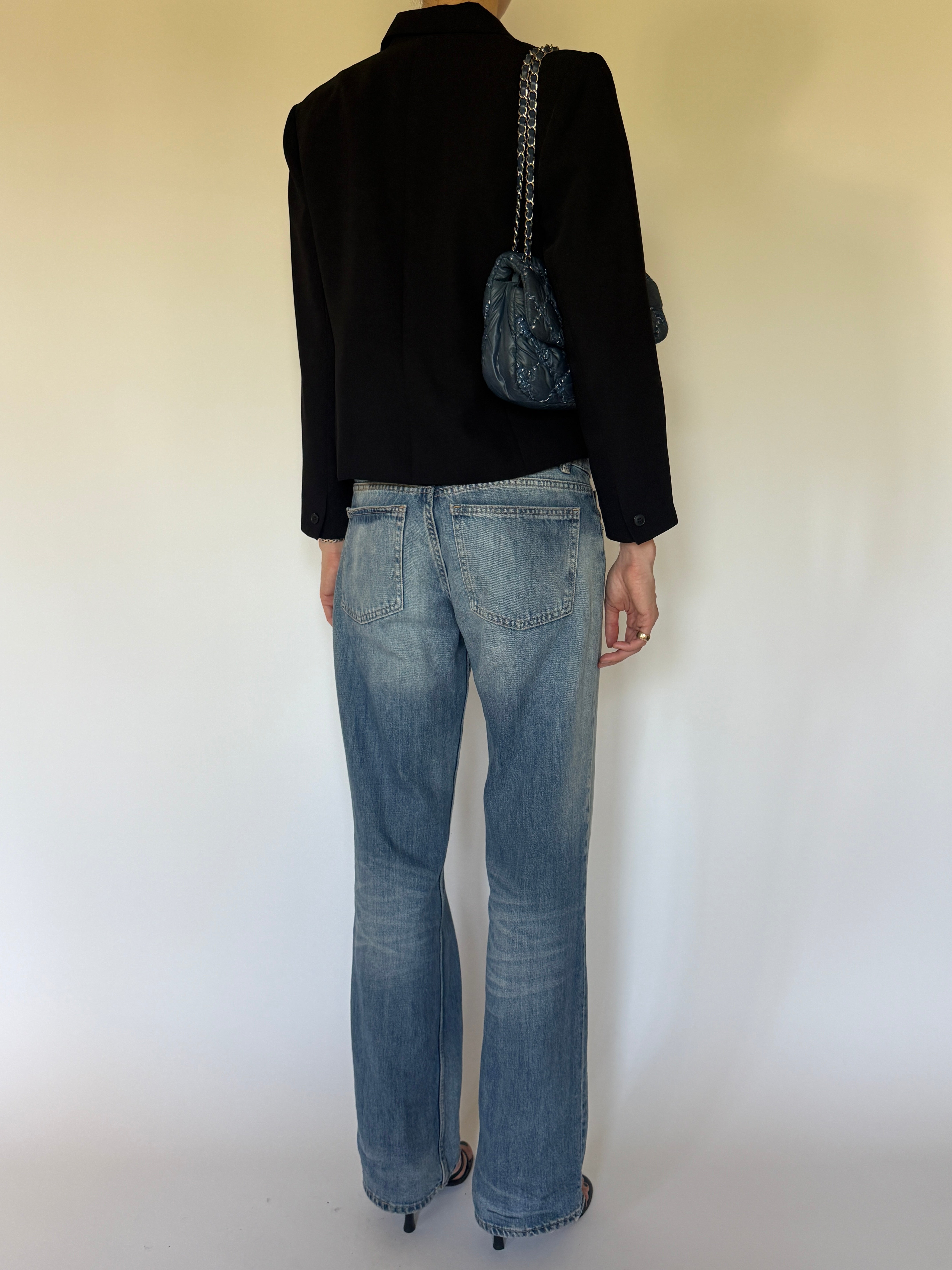 Vintage black tailored jacket back view