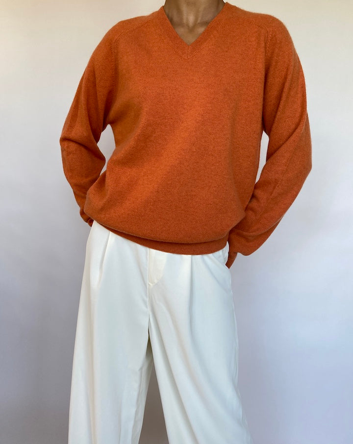 VINTAGE ORANGE CASHMERE SWEATER 709