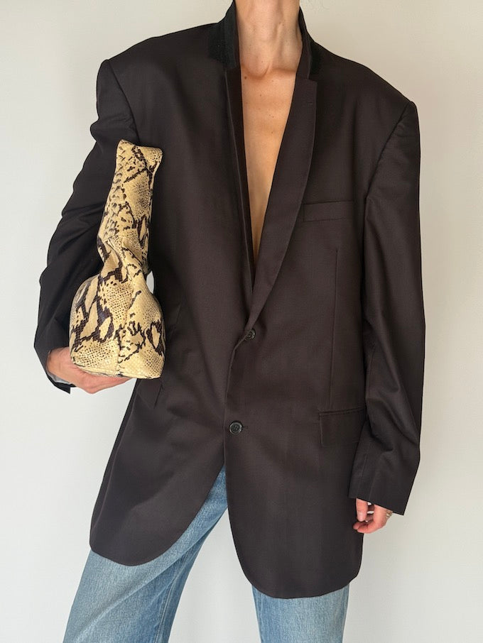 Vintage Oversized Blazer Dark Brown 6678