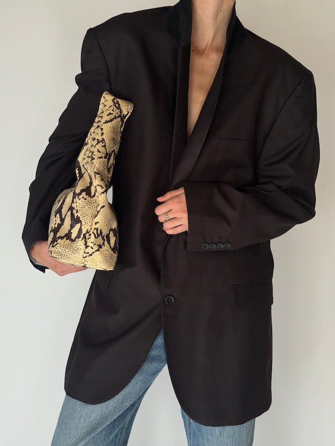 Vintage Oversized Blazer Dark Brown 6678