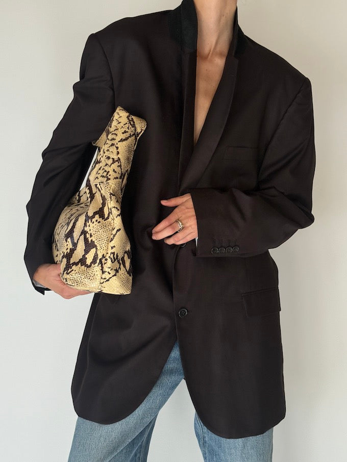 Vintage Oversized Blazer Dark Brown 6678