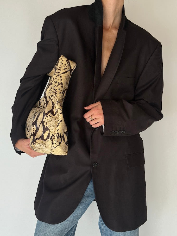 Vintage Oversized Blazer Dark Brown 6678