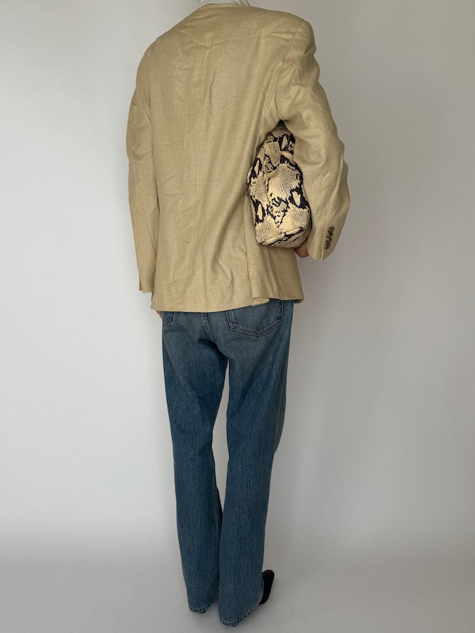 Vintage Single-Breasted Blazer Beige 6412