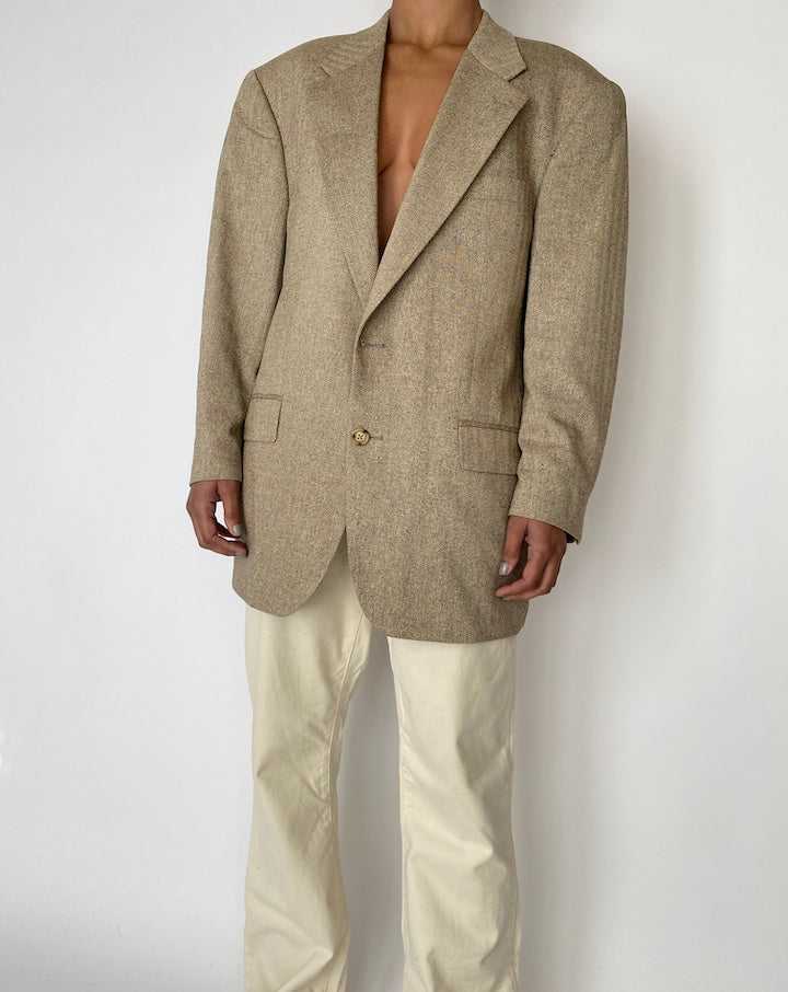 VINTAGE BEIGE SILK BLAZER 2476