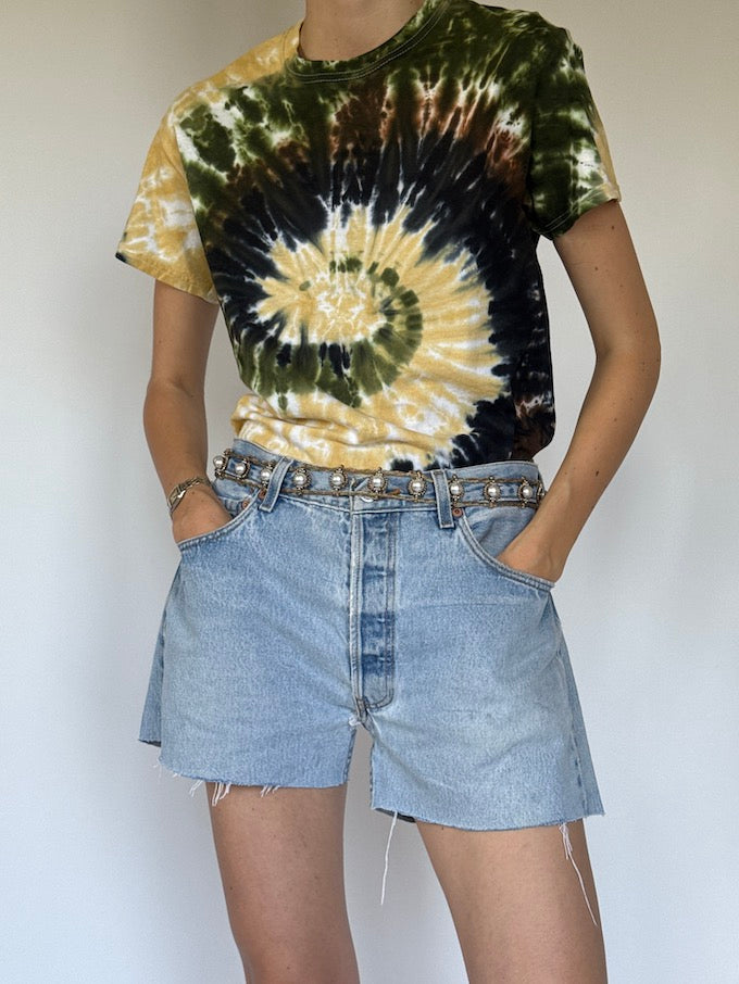 Vintage earth spiral tie-dye tee 6365