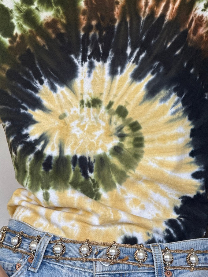 Vintage earth spiral tie-dye tee 6365