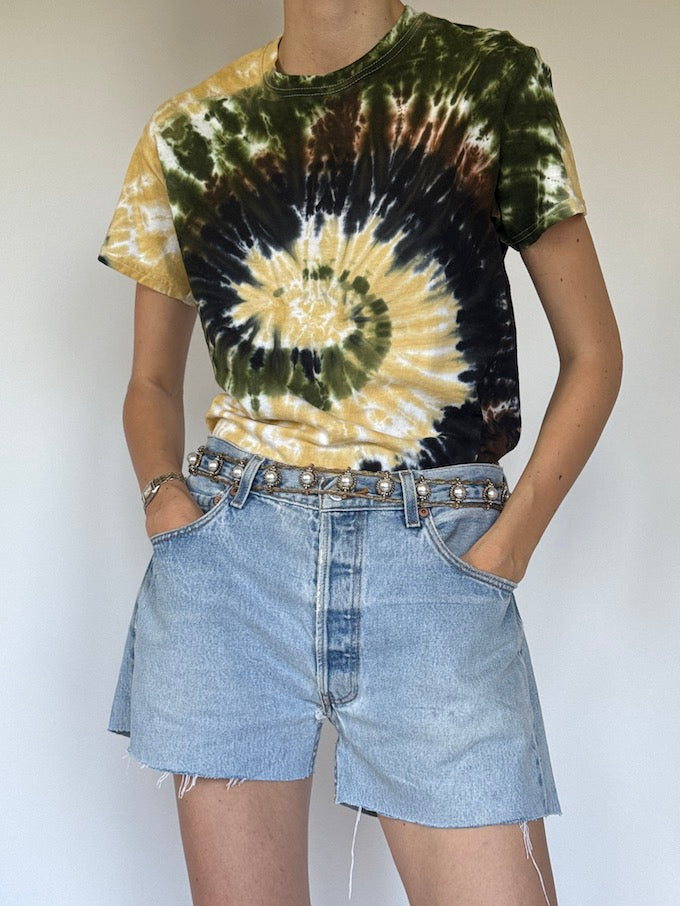 Vintage earth spiral tie-dye tee 6365