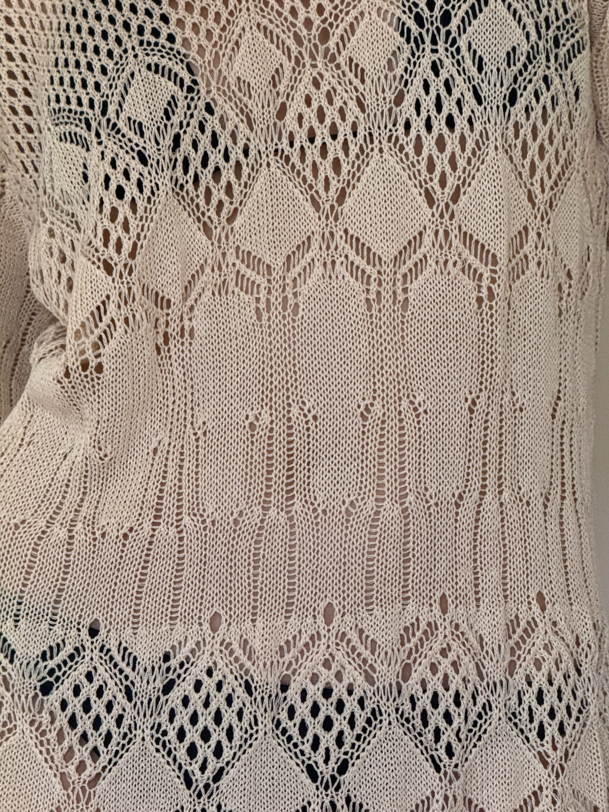 Vintage crochet swim cover-up cream open-knit detail