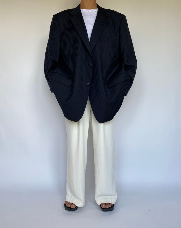 VINTAGE NAVY PINSTRIPED BLAZER 1085