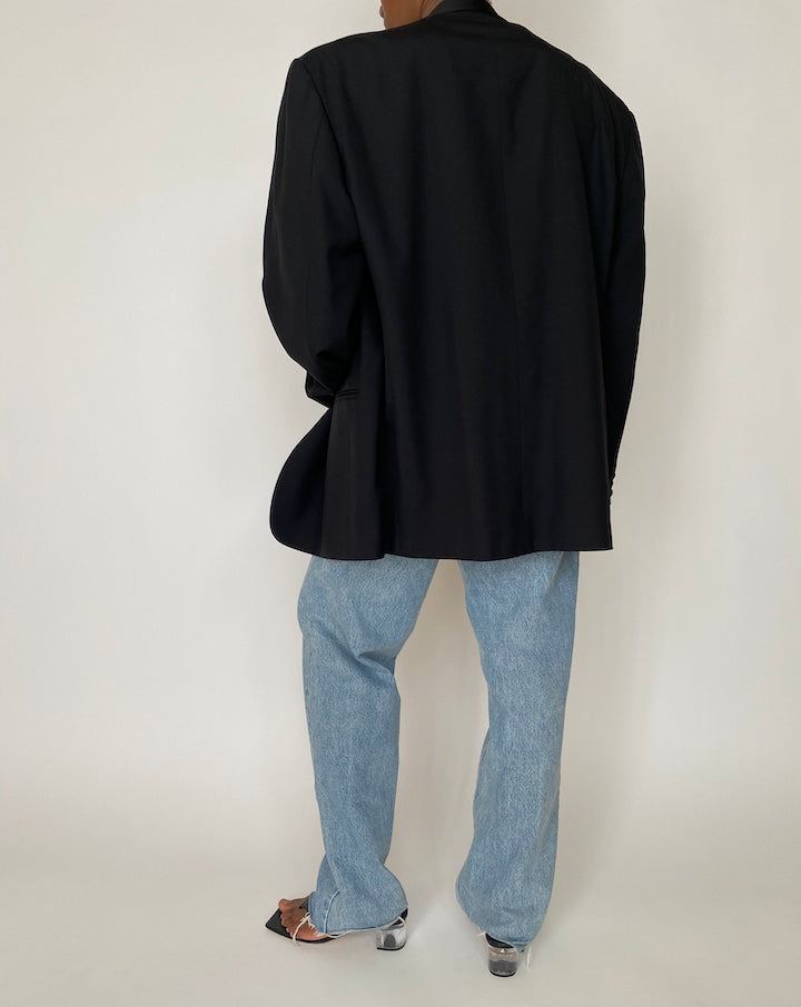 VINTAGE BLACK SINGLE-BREASTED BLAZER 3917