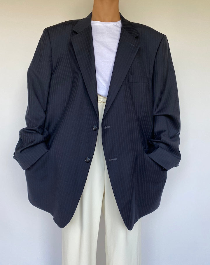 VINTAGE NAVY PINSTRIPED BLAZER 1085