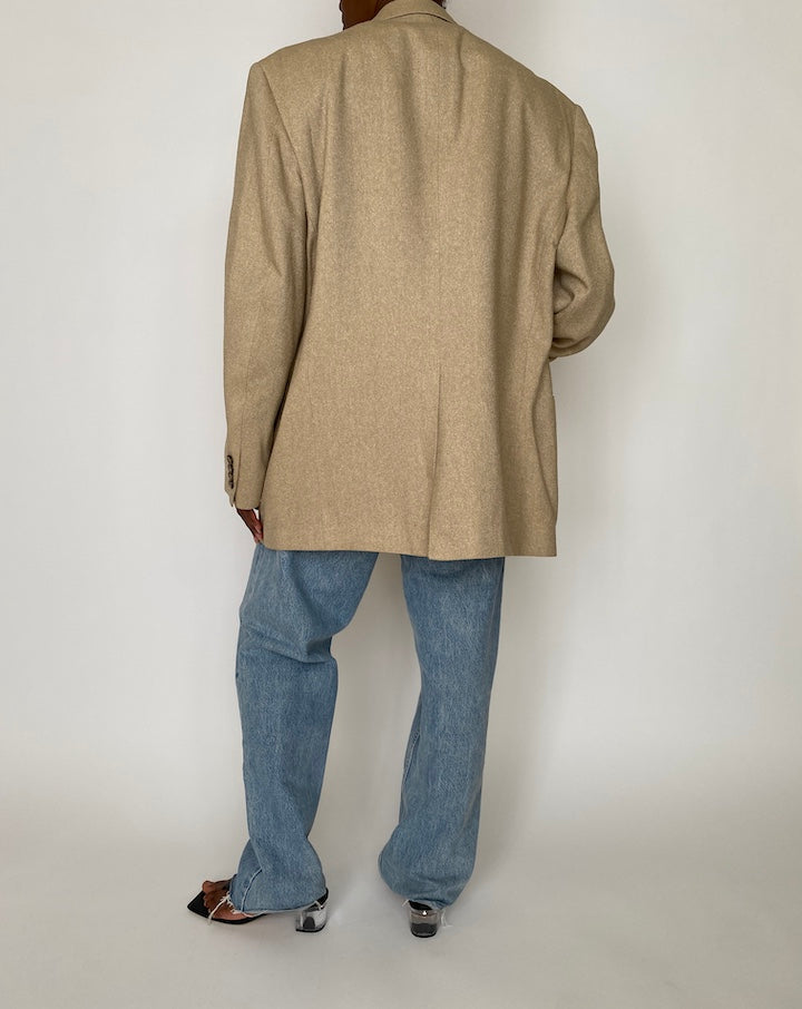 VINTAGE SINGLE-BREASTED BEIGE BLAZER 3918