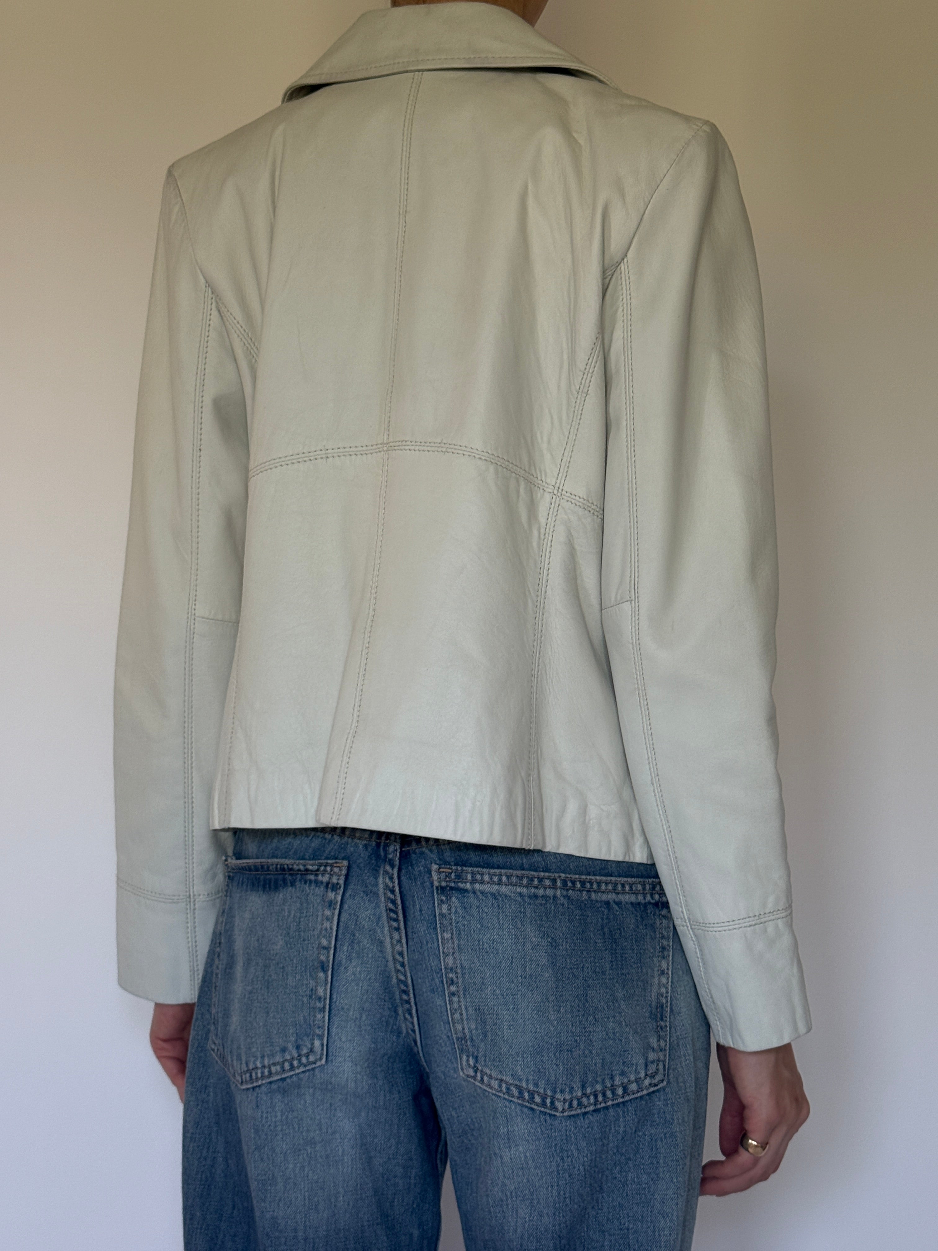 Vintage leather jacket back view