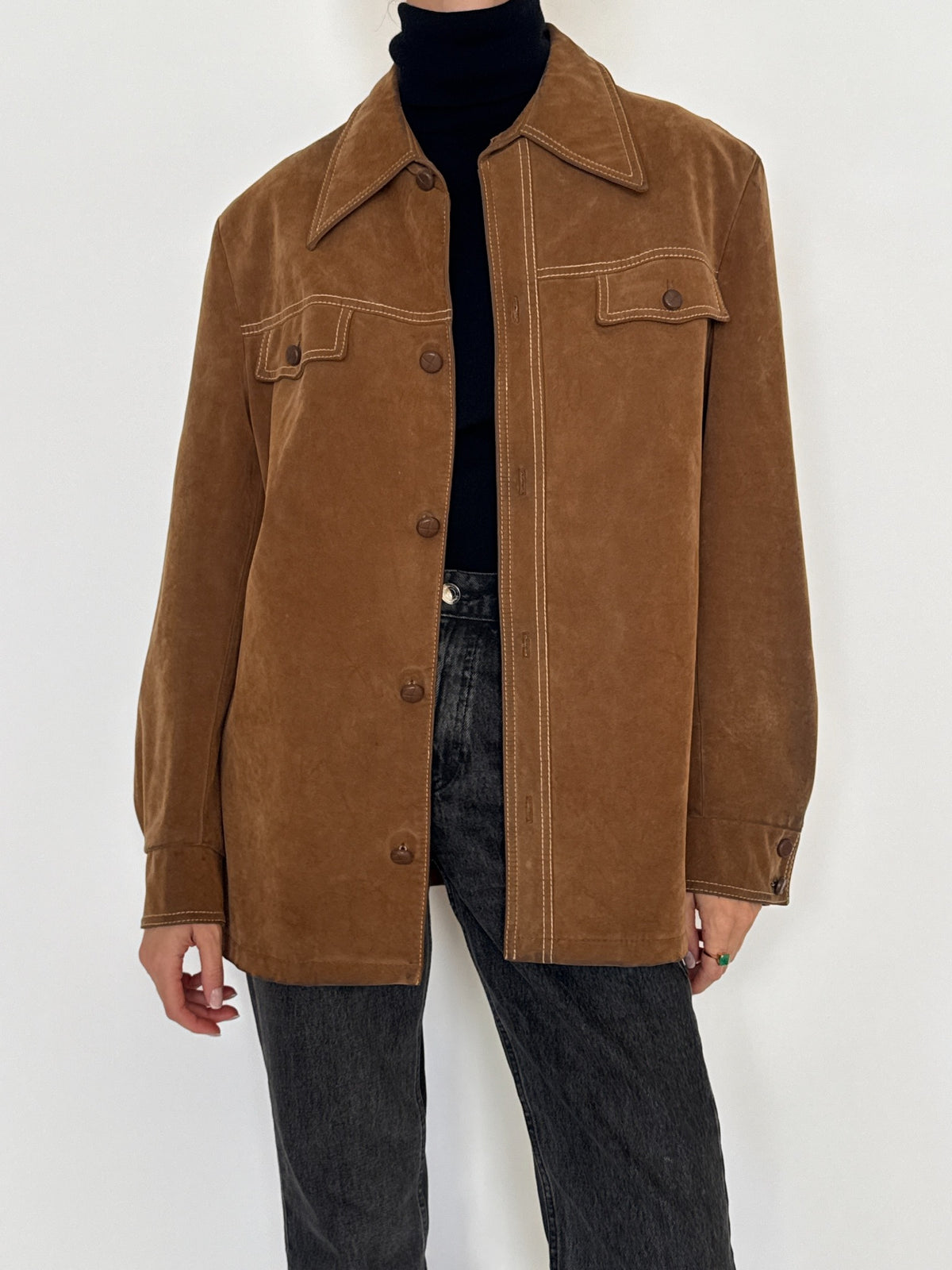 Vintage brown faux suede Western jacket
