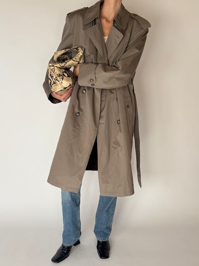 Vintage Double-Breasted Trench Coat Taupe 6684