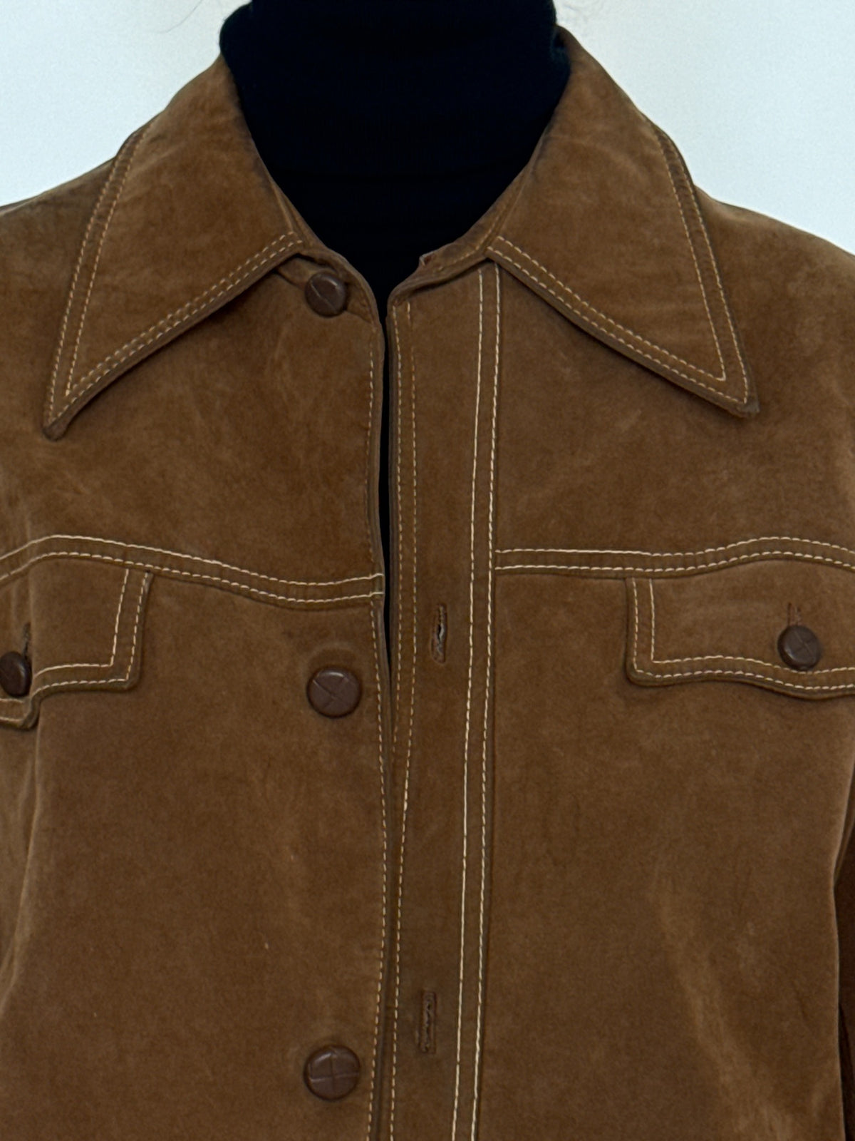 Vintage brown faux suede Western jacket