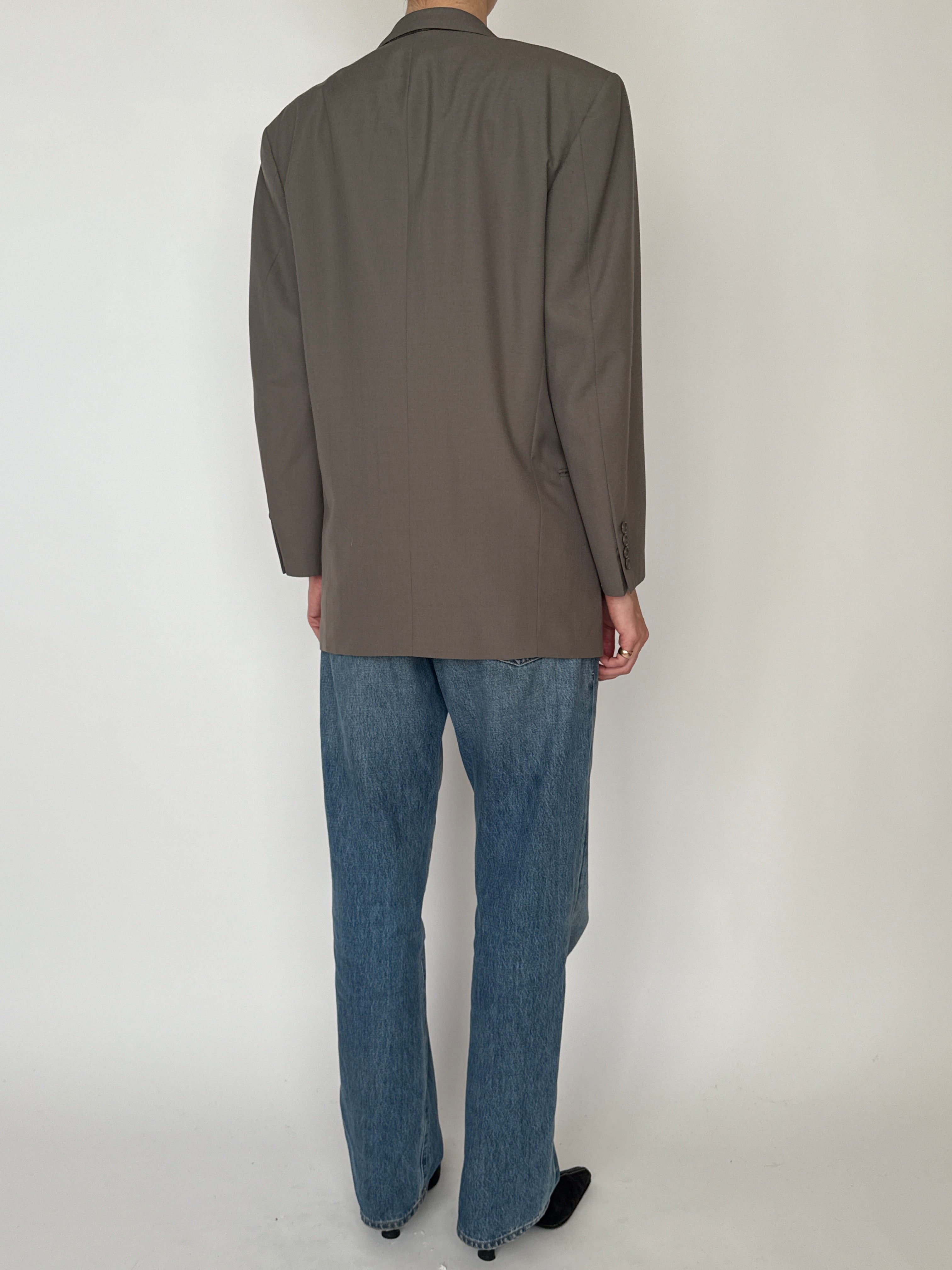 Vintage taupe oversized blazer back view