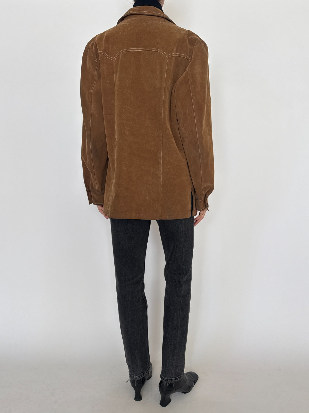 Vintage brown faux suede Western jacket
