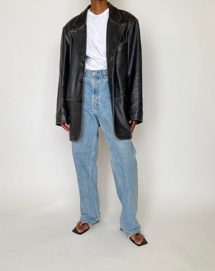 VINTAGE BLACK LEATHER JACKET 3927
