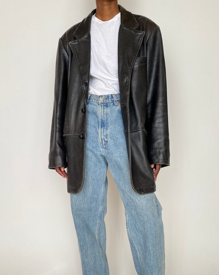 VINTAGE BLACK LEATHER JACKET 3927