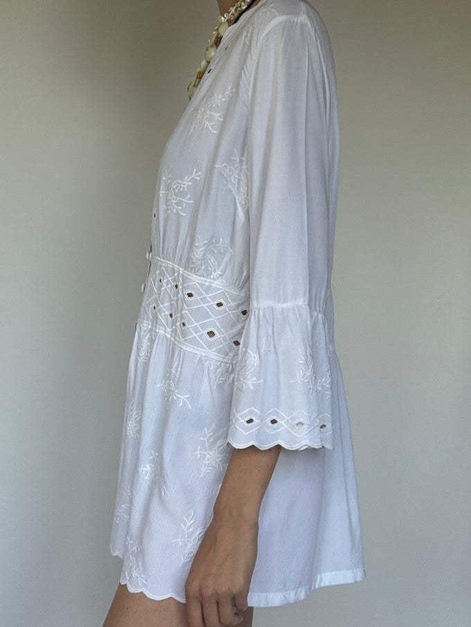 Vintage Embroidered Cover-Up white 6374