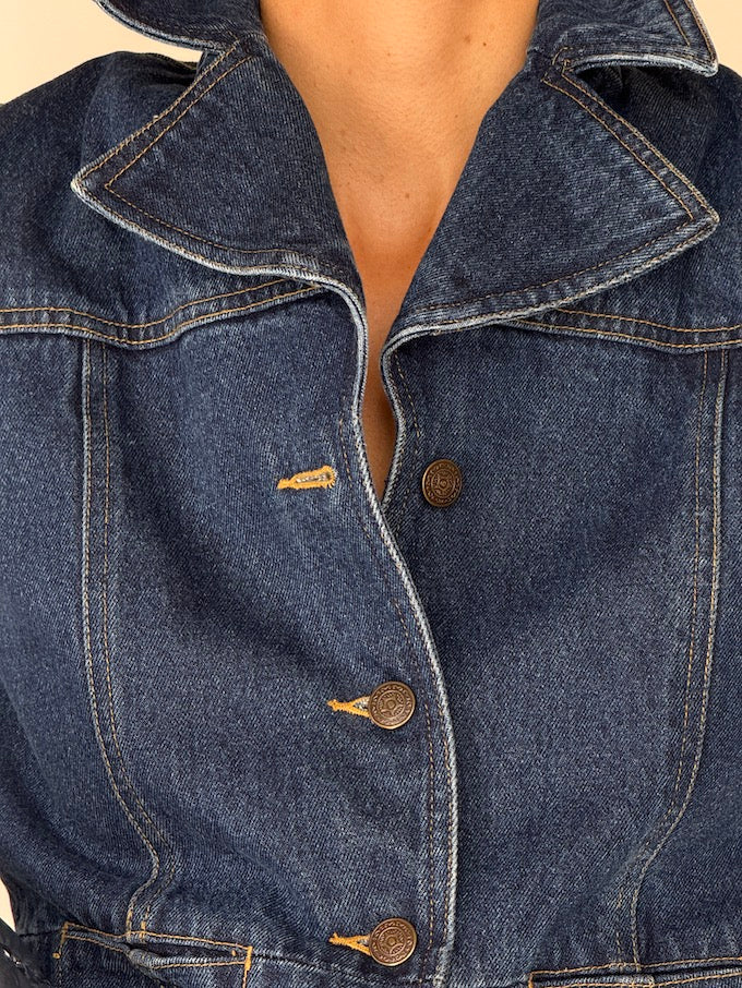 Vintage Denim Blazer Jacket 6325