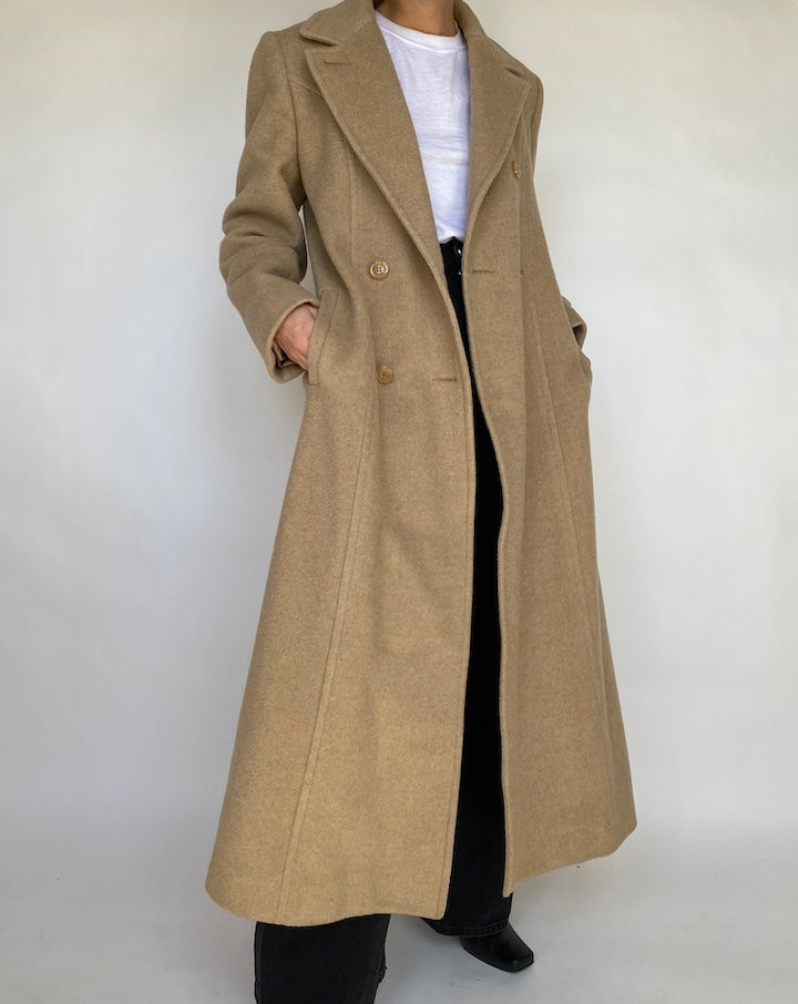 VINTAGE LONG BEIGE COAT 433
