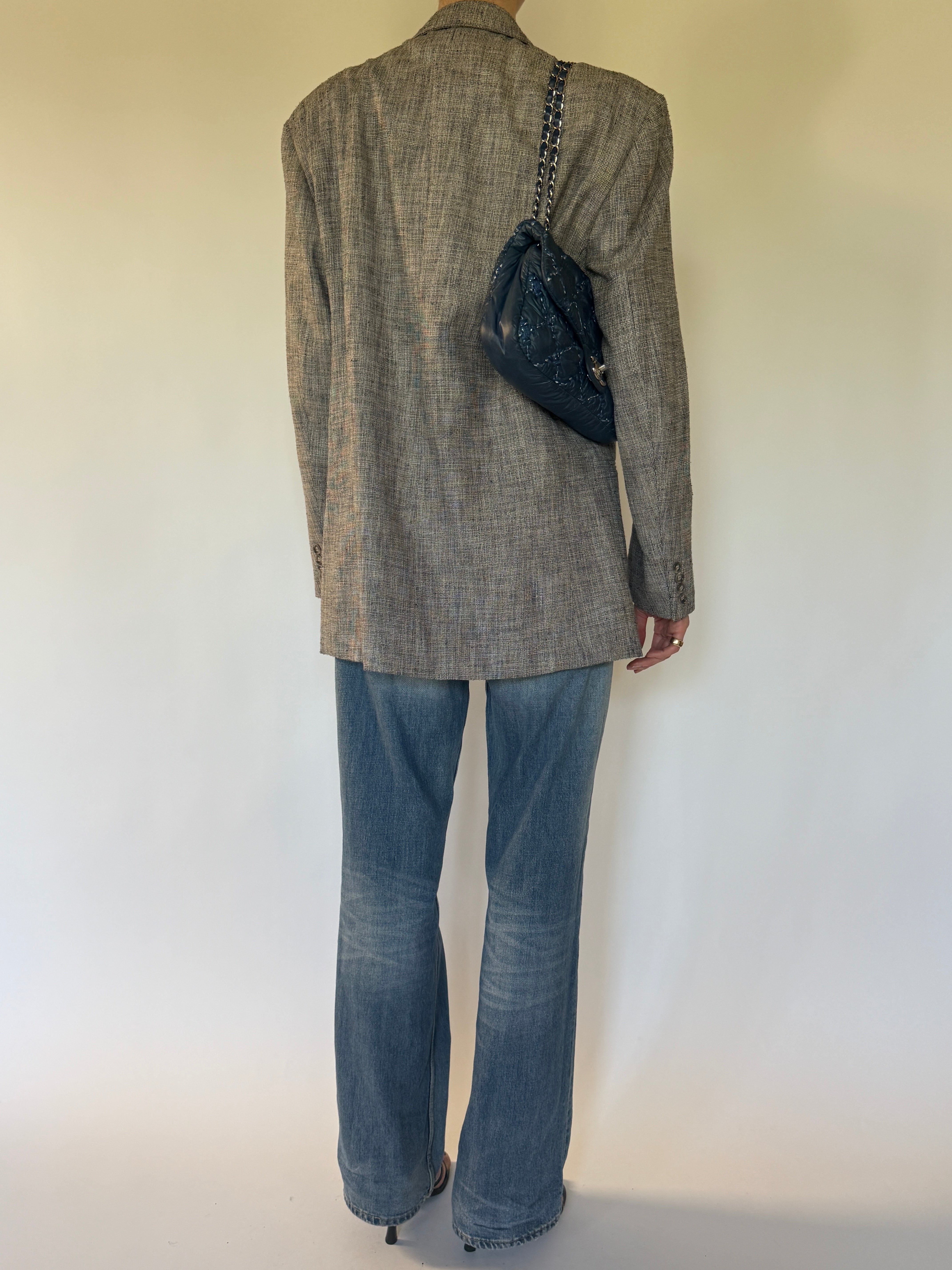 Vintage taupe blazer back view